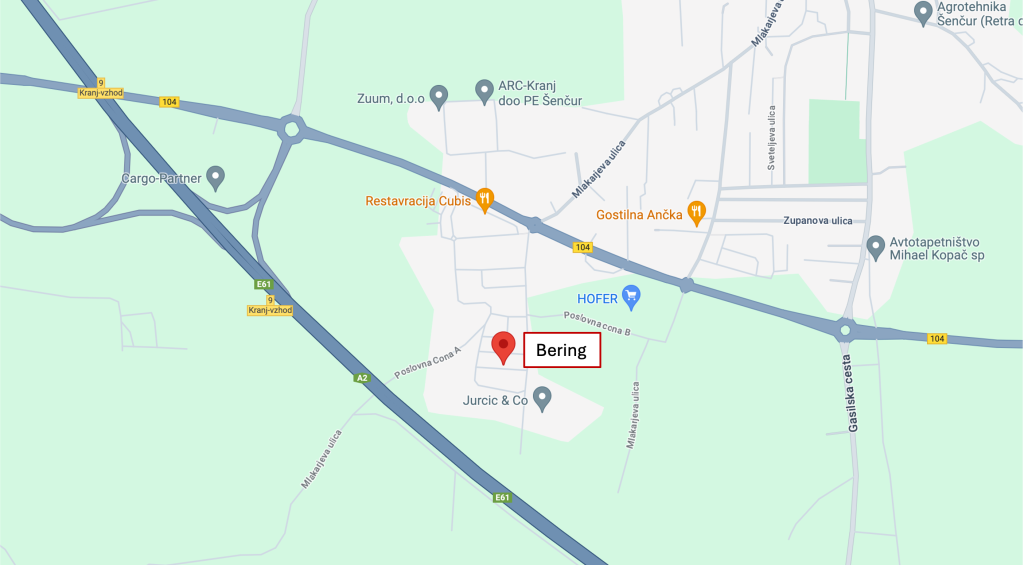 Map showing the location of Bering Process Solutions office in Ljubljana